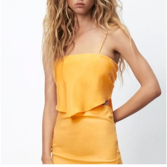 NWT Zara Satin Effect Bow Tie Back Bandana Crop Top - Picture 6 of 10